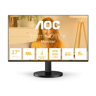 AOC MT IPS LCD WLED 27" Q27B3CF2 - IPS panel, 100Hz, 2560x1440, HDMI, USB-C, USB 3.2, repro, nast. vyska