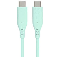 PREMIUMCORD Kabel USB-C na USB-C, 60W, 480Mbps, silikonový, tyrkysový, 1,5m