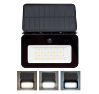 Solight LED solární reflektor se senzorem, 6W, 660lm, 3CCT, Li-Ion, černá