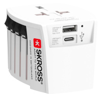 SKROSS cestovní adaptér MUV USB, USB A+C, univerzální pro 150 zemí