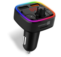 CONNECT IT CarRGB Bezdrátový FM transmitter, 2xUSB+MicroSD, černá