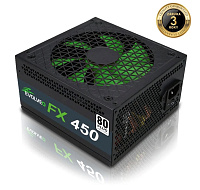 EVOLVEO FX 450, zdroj 450W ATX, 14cm, tichý, 80+ White, záruka 3 roky, černý