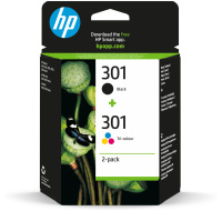 HP 301 Ink Cartridge Combo 2-Pack, N9J72AE (190 / 165 pages)