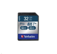 VERBATIM SDHC karta 32GB Pro, U3, V30