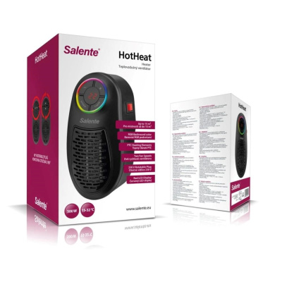 Salente HotHeat, teplovzdušný mini ventilátor, 500 W, černý