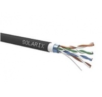 Instalační kabel Solarix venkovní FTP, Cat5E, drát, PVC+PE, dvojitý plášť, cívka 305m SXKD-5E-FTP-PVC+PE