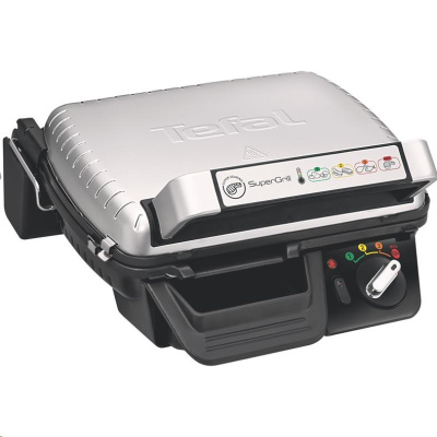 Tefal Supergrill Standard GC450B32 elektrický gril, 2000 W, kontaktní, digitální časovač, odnímatelný tác na šťávu