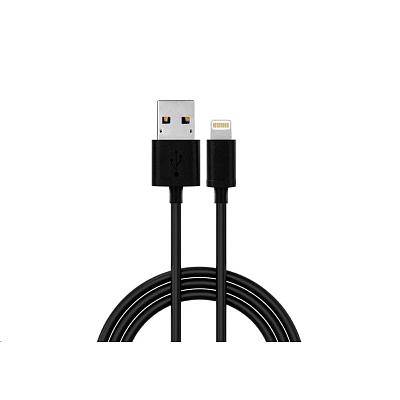 WG - Datový kabel Lightning MFI na USB-A, 2 metry, černá