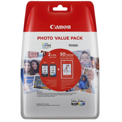 Canon CARTRIDGE PG-545XL/CL-546XL-fotopapír GP 501 multipack pro Pixma MG a Pixma TS 305, 3150, 3151 (400 str.)