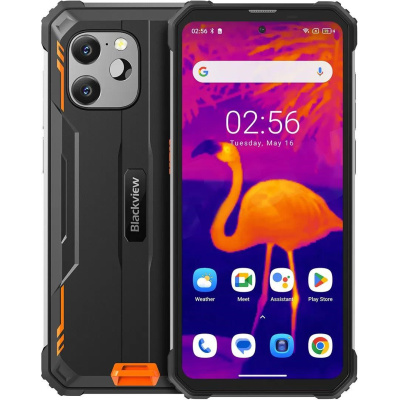 Rugged Smartphone Blackview BV8900 4G P90 8GB 256GB 10000-33W A13-D3, Thermal, Black w Orange [No Charger]