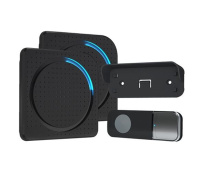 Solight 2x bezdrátový zvonek, do zásuvky, 200m, černý, learning code