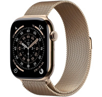 Apple Watch Series 11 GPS + Cellular 46mm Gold Titanium Case with Gold Milanese Loop - M/L