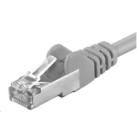 PREMIUMCORD Patch kabel CAT6a S-FTP, RJ45-RJ45, AWG 26/7 0,5m šedá