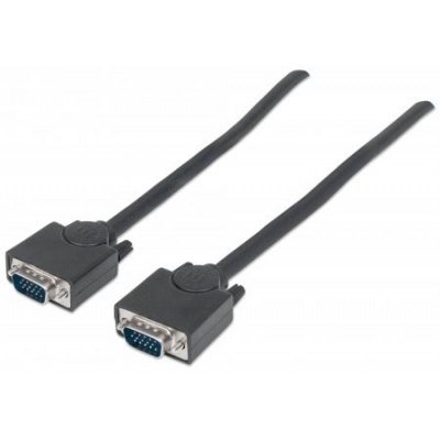 MANHATTAN kabel SVGA k monitoru, HD15 Male / HD15 Male, 1.8m, Black
