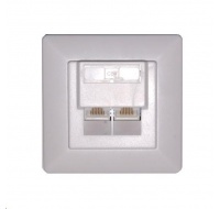 Zásuvka Profi-2port. úhlová pod omítku UTP, Cat5E, bílá