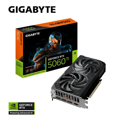 GIGABYTE VGA NVIDIA GeForce RTX 5060 Ti WINDFORCE MAX OC 16G, 16G GDDR7, 3xDP, 1xHDMI