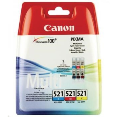 Canon CARTRIDGE CLI-521 C/M/Y MULTI-PACK pro Pixma iP 3600, iP4600, iP4700, MP540, MP550,560, MP620,630,640 (470 str.)
