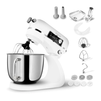 Salente DigiChef+, kuchyňský robot, mísa 6 litrů, celokovový, masomlýnek, digitální displej, bílý