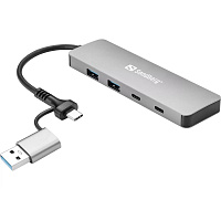 Sandberg USB-C/A to 2xUSB-A+2xUSB-C Hub