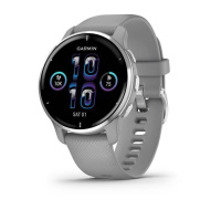 BAZAR - Garmin Venu 2 Plus, nerezová luneta Silver, pouzdro Gray, silikonový řemínek, EU - Po opravě (Bez příšlušenství)