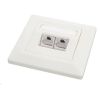 Solarix Zasuvka Solarix CAT5E STP 2 x RJ45 pod omietku biela