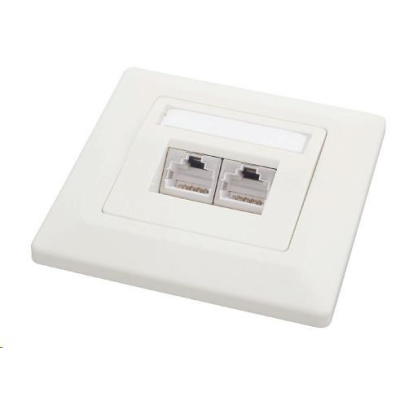 Solarix Zasuvka Solarix CAT5E STP 2 x RJ45 pod omietku biela