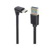 PremiumCord Kabel USB typ C/M zahnutý konektor 90° - USB 3.0 A/M, 50cm