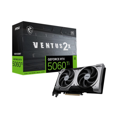MSI VGA NVIDIA GeForce RTX 5060 Ti 16G VENTUS 2X OC PLUS, RTX 5060 Ti, 16GB GDDR7, 3xDP, 1xHDMI