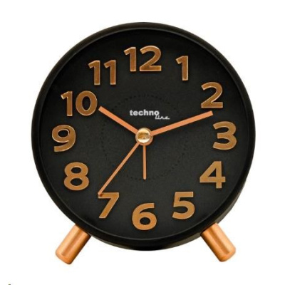 TechnoLine Modell F analogový budík, černý