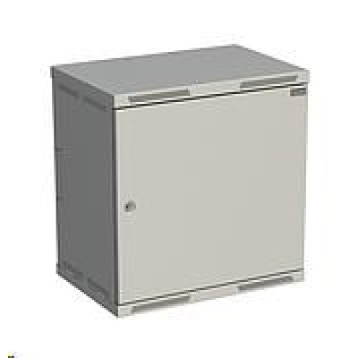 Solarix rozvádzač nástenný nitovaný SENSA 12U 400mm, dvere plech, RAL 7035