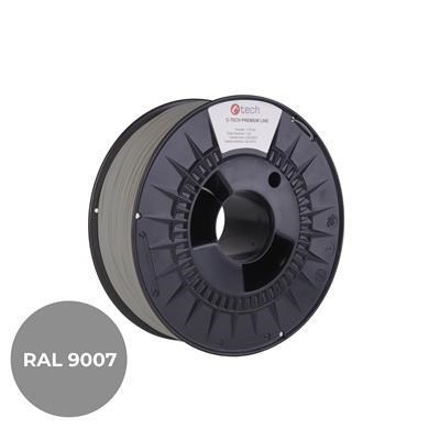 C-TECH Tisková struna (filament) PREMIUM LINE, PLA, šedý hliník, RAL9007, 1,75mm, 1kg