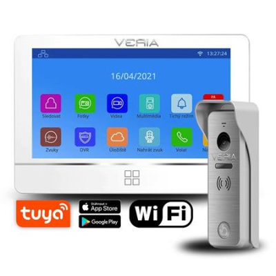 Veria SET Videotelefon 8277B-W (Wi-Fi) bílý + vstupní stanice 831 série 2-WIRE