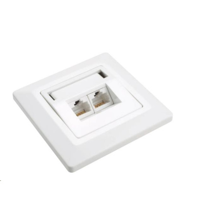 Solarix Zasuvka Solarix CAT5E UTP 2 x RJ45 pod omietku biela