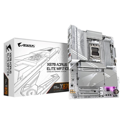 GIGABYTE MB Sc AM5 X870 A ELITE WF7 ICE, AMD X870, 4xDDR5, 2xHDMI, 2xUSB4, WiFi