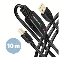 BAZAR - AXAGON ADR-210B, USB 2.0 A-M -> B-M aktivní propojovací / repeater kabel, 10m - Poškozený obal (Komplet)