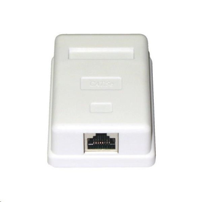 Zásuvka 1port na om.,STP Cat5E,bílá, blok 110