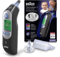 Braun IRT 6520 ThermoScan 7 bezdotykový teploměr, digitální, ušní, paměť na 9 měření, černá
