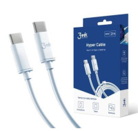 3mk datový kabel - Hyper Cable C to C 2m 100W, bílá