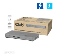Club3D hub Thunderbolt 5 5v1, 3x USB-C TB5, 1x USB-A, 1x8K60Hz, 3x 5K60Hz, certifikace Thunderbolt Share, 180W