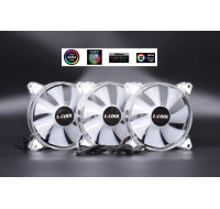 1stCOOL KIT AURA EVO CRYSTAL ARGB 3x Crystal White ventilátor + ARGB Nano řadič