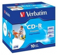 VERBATIM CD-R(10-Pack)Jewel/Printable/DLP/52x/700MB