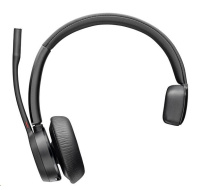 Poly Voyager 4310 MS Teams bezdrátová náhlavní souprava, BT700 USB-C adaptér, mono, nabíjecí stojánek