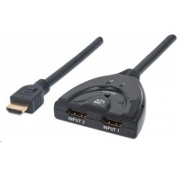 MANHATTAN 2-Port HDMI Switch, Integrated Cable, 1080p