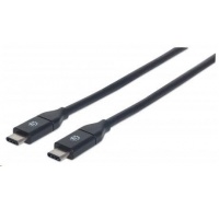 MANHATTAN USB 3.1 Gen2 Cable, Type-C Male / Type-C Male, 50 cm 3A, Black