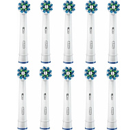 Oral-B Cross Action, náhradní hlavice 10 ks, bílé, oscilačně-rotační technologie, efektivní odstranění plaku