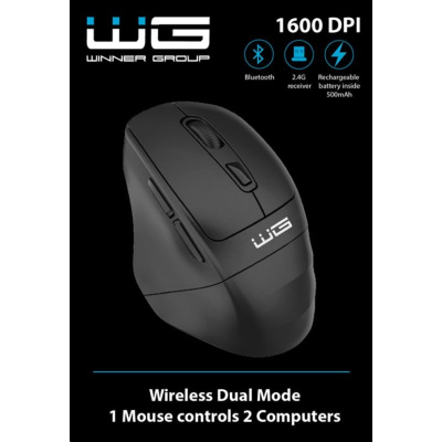 WG - Bezdrátová myš WG5 SeaMouse, 2v1, bluetooth + USB dongle, černá
