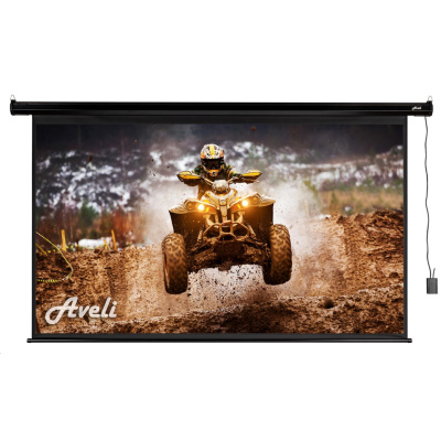 Elektrické projekční plátno AVELI, 265x149 (16:9) 120", černý tubus