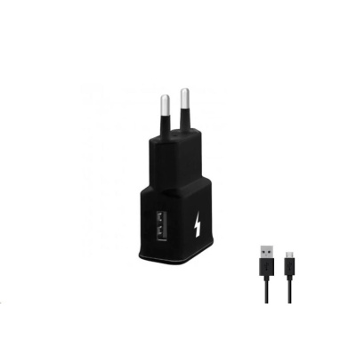 WG - Síťová nabíječka 1x USB-A, Quick Charge 3.0, 5V-9V-12V + kabel USB-A na Micro USB, black