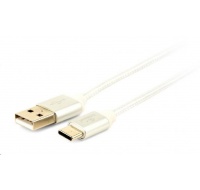 GEMBIRD Kabel USB na USB-C kabel (AM/CM), 1,8m, opletený, stříbrný, blister