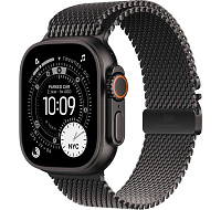 Apple Watch Ultra 3 GPS + Cellular 49mm Black Titanium Case with Black Titanium Milanese Loop - Small